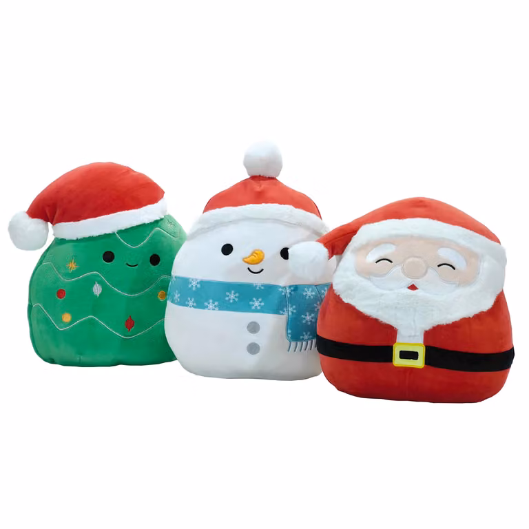 Cuscino decorativo a tema natalizio Vestiamo Casa con Babbo Natale, Pupazzo di Neve e Albero di Natale