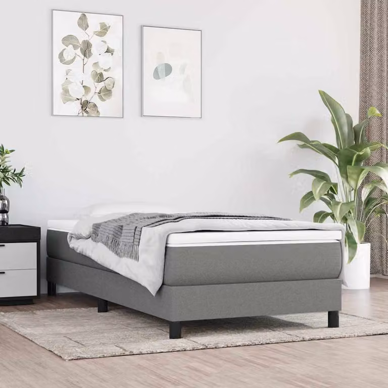 vidaXL Materasso Ibrido per Bambini in Tessuto Grigio e Bianco L 160 x P 80 cm