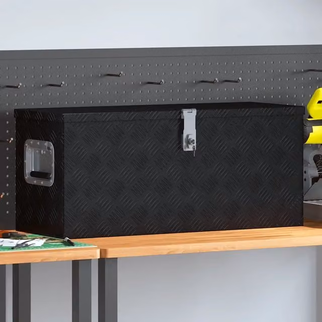 Cassetta in alluminio vidaXL nera L 80 cm, P 30 cm, H 35 cm