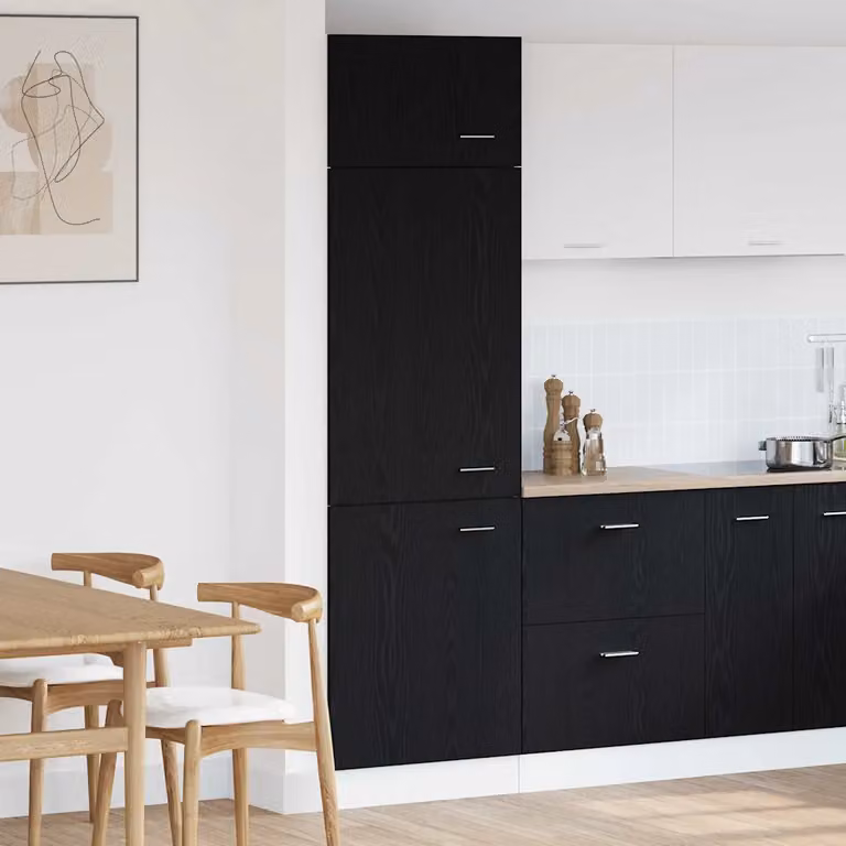 Armadio pensile da cucina vidaXL Lyon in rovere nero con ante a battente L 60 x P 31 x H 207 cm
