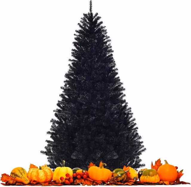 Albero di Natale Design Mania in plastica e metallo, colore nero, Altezza: 225 cm