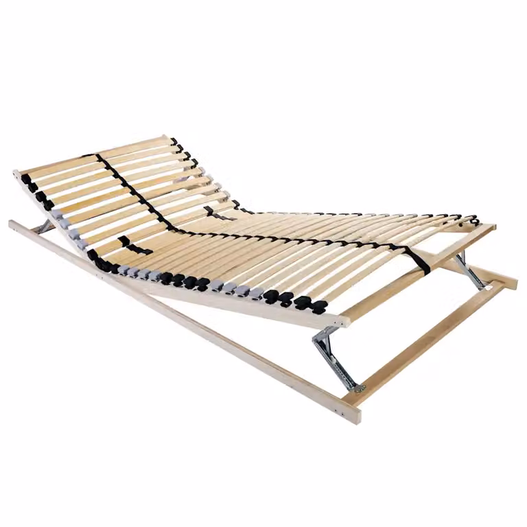 Base a doghe vidaXL in legno di faggio massello, Marrone, 140 x 190 cm