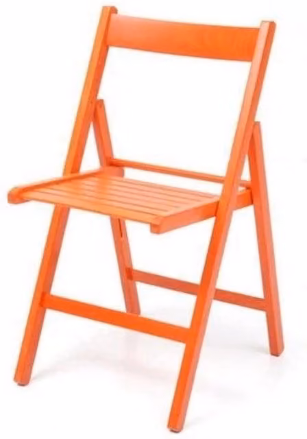 Set di 4 sedie pieghevoli Penelope in legno di faggio color arancio lacca