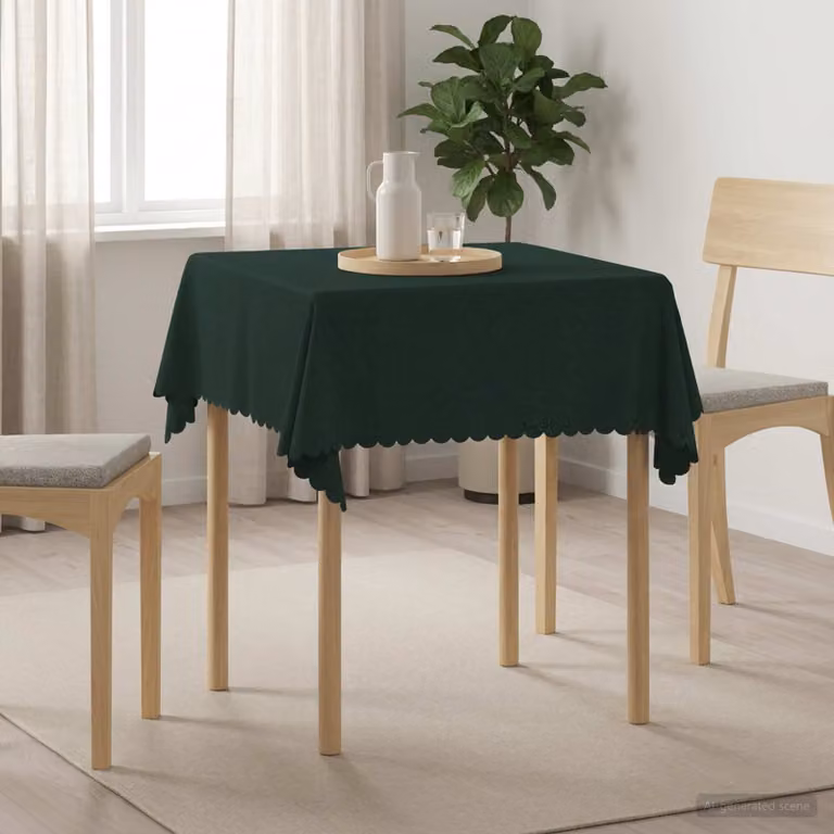 Set di 5 tovaglie quadrate vidaXL in poliestere jacquard verde, idrorepellenti e lavabili in lavatrice, L 110 x L 110 cm
