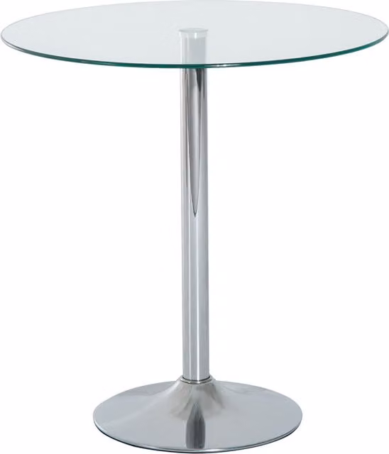 Tavolo da pranzo rotondo HOMCOM con piano in vetro trasparente e telaio metallico argento