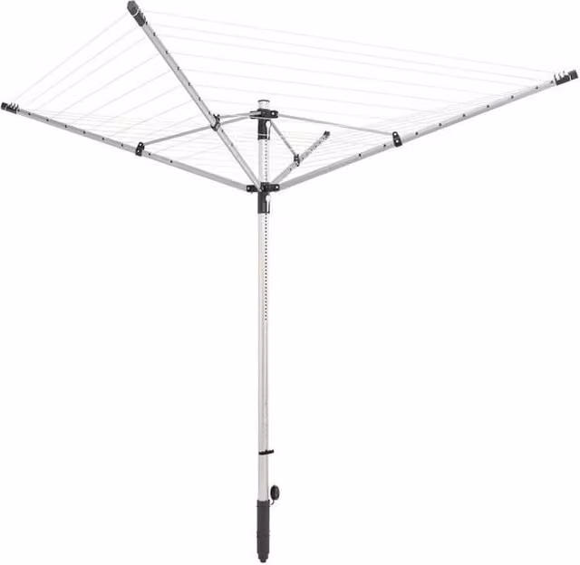 Stendibiancheria a ombrello Leifheit con altezza regolabile da 85 a 180 cm, colore Nero Argento