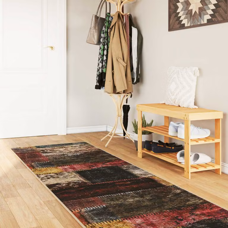 Tappeto Runner vidaXL MARSA Multicolore in Poliestere, Lavabile e Antiscivolo, L 80 cm x P 250 cm