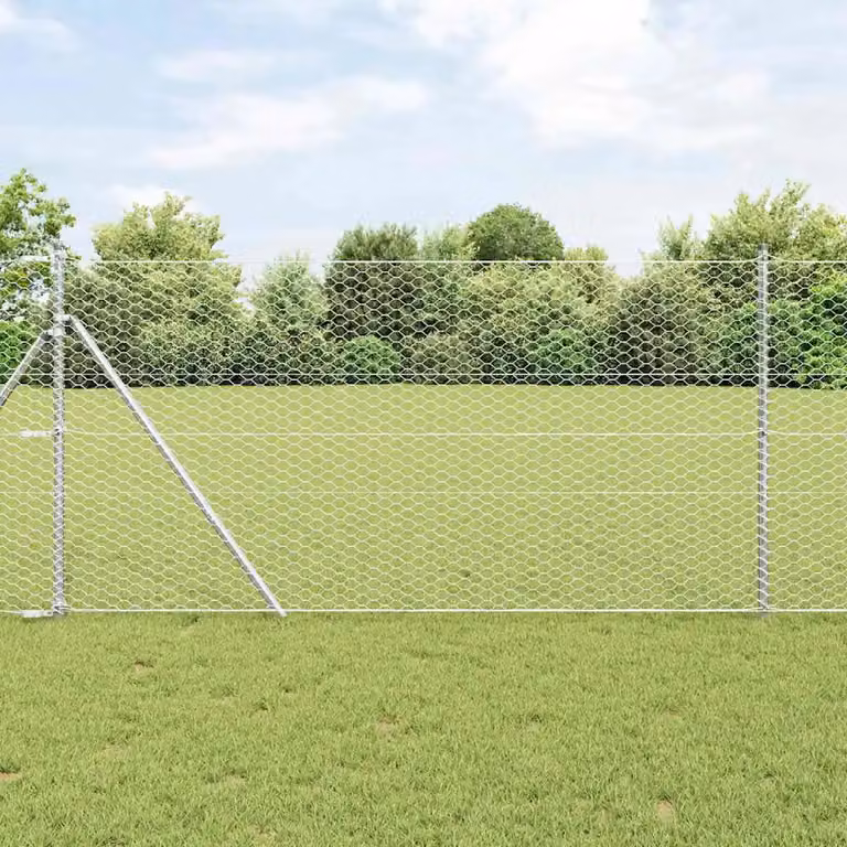 vidaXL Palo della recinzione in acciaio galvanizzato Argento L/P/H: 190 x 50 x 30 cm