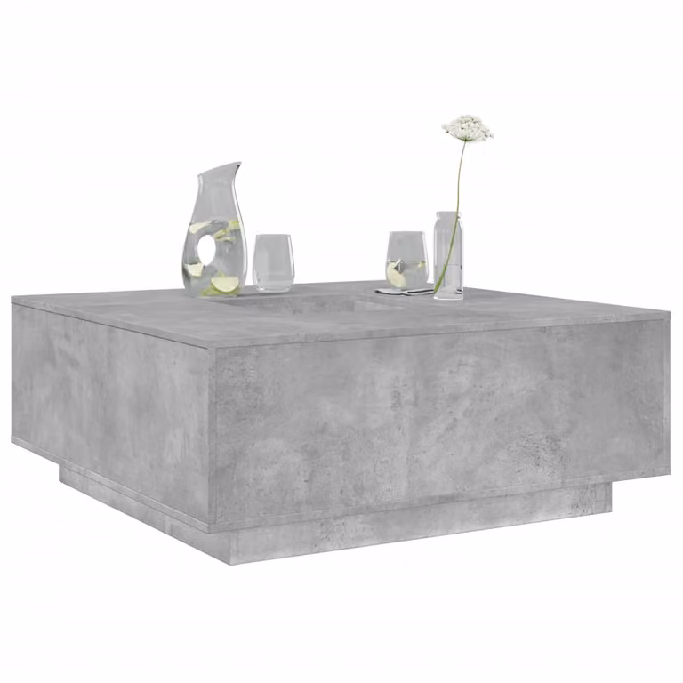 vidaXL Tavolino da Salotto Moderno Quadrato Grigio in Legno e Composito L: 100 cm, P: 100 cm, H: 40 cm