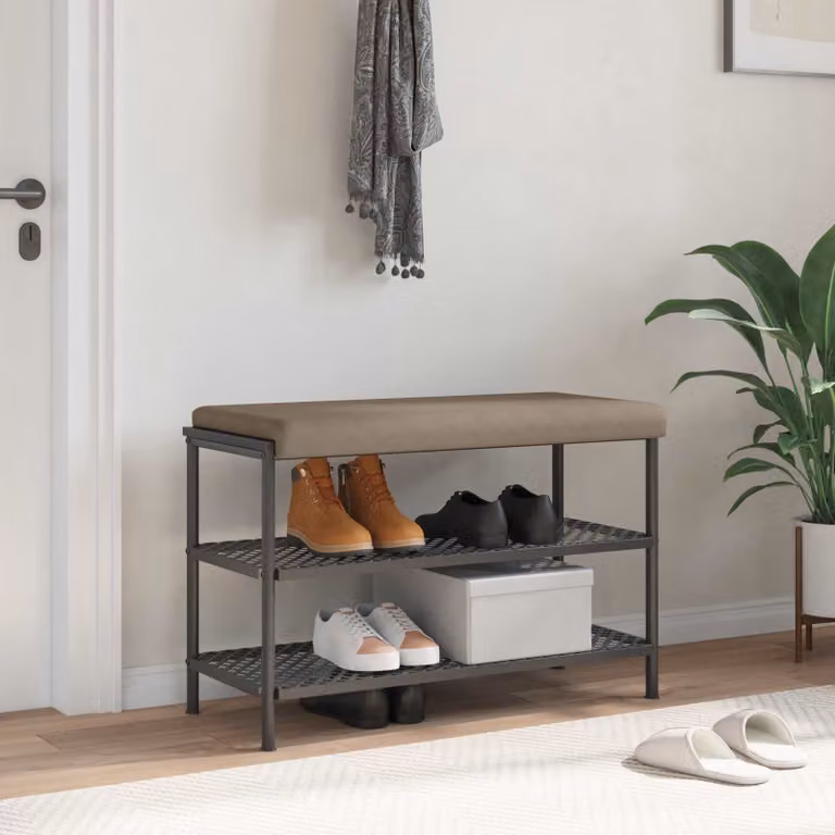 vidaXL Cuscino per panchina in microfibra beige e grigio con base antiscivolo Profondità: 35 cm