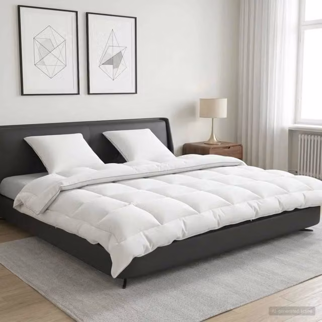 Set di piumone e cuscini 3 pz vidaXL bianco 4 stagioni 350 GSM L: 220 cm, P: 240 cm