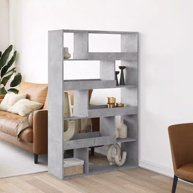 Libreria a scaffali Design Mania in MDF Grigio Cemento, L: 100 cm, P: 33 cm, H: 156,5 cm