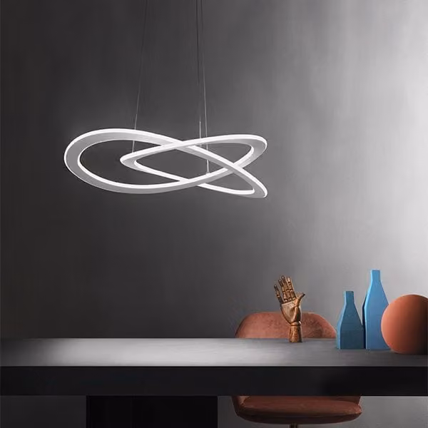 Gea Yara Lampada a Sospensione LED Dimmerabile Bianca in Metallo e Vetro