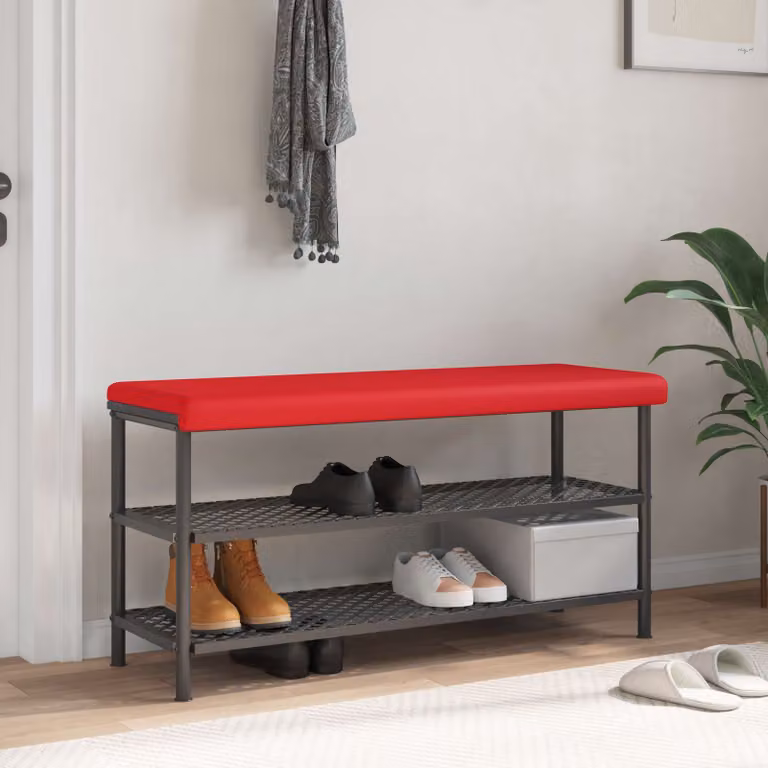 vidaXL Cuscino per panchina in similpelle rosso con base antiscivolo e imbottitura in schiuma L: 110 cm, P: 35 cm