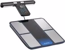 Bilancia intelligente Renpho Morphoscan per analisi corporea con Bluetooth, display digitale e controllo tramite App, colore Grey e Black