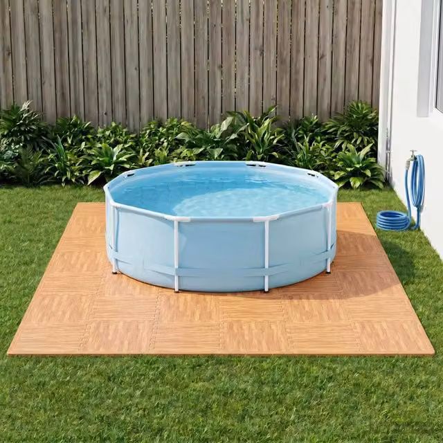 Tappetino per piscina vidaXL in schiuma EVA effetto legno marrone, 40 pezzi, 14,4 m²