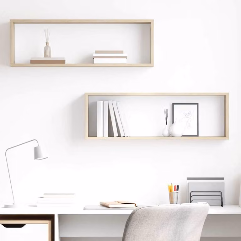 Set di 2 mensole a cubo da parete vidaXL in legno Rovere Sonoma, L 80 cm x P 15 cm x H 26,5 cm