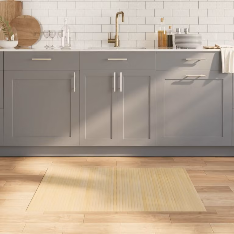 vidaXL Tappeto Rettangolare in Bambù e Polipropilene, Colore Beige, L 70 cm x P 100 cm