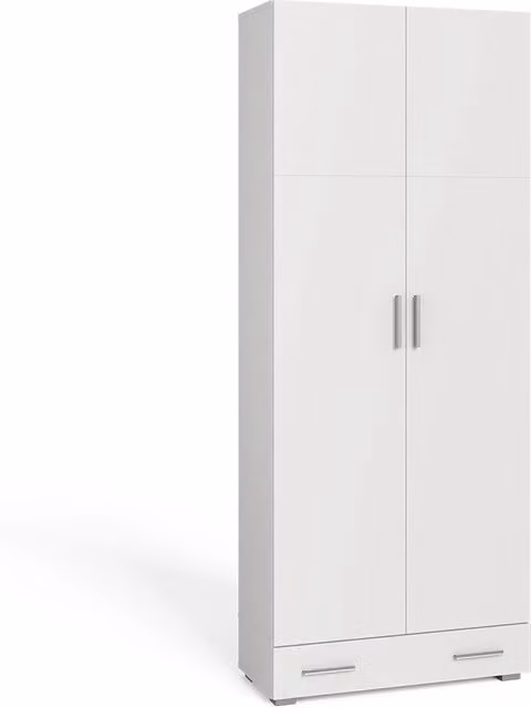 Scaffale per file Ingo Vicco Bianco Opaco con Ante e Cassetti L: 80 cm, P: 37 cm, H: 182.4 cm