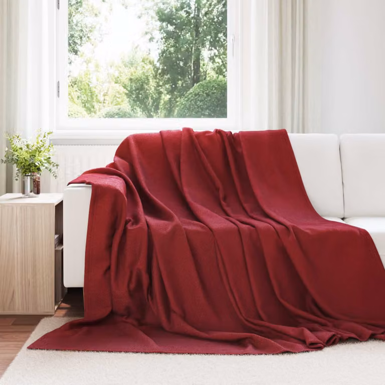 Set di 24 coperte in pile vidaXL colore rosso, L 240 x P 220 cm