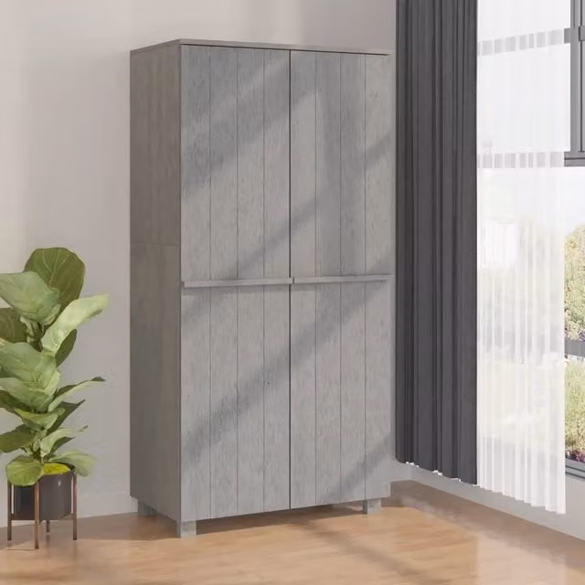Armadio HAMAR MERCATOXL Grigio Opaco in Legno di Pino e MDF L: 89 cm, P: 50 cm, H: 180 cm