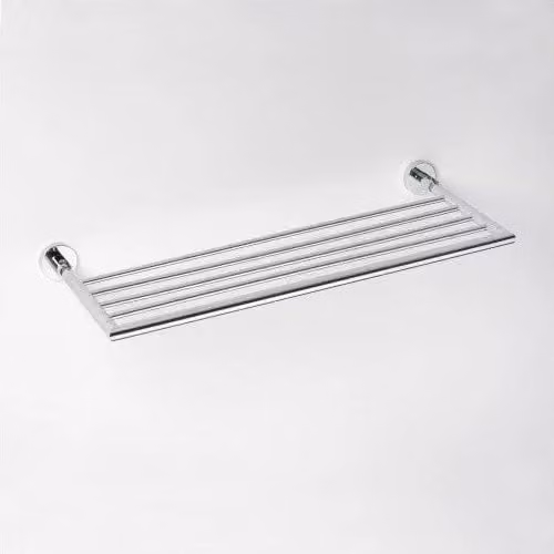 Portasciugamani basculante OMEGA Bemeta in metallo argento, L: 65,5 cm, P: 5,5 cm, H: 27 cm