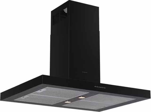 Cappa ad isola Silverline Drop Control Nero con display LED L 90 x P 66,1 x H 97,5 cm