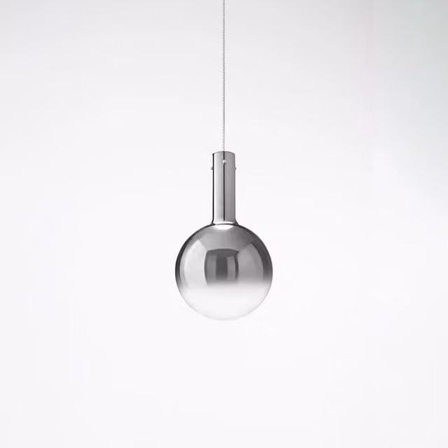 Specchio Sferico Serie Ampolla Perenz Illumina con Vetro Fumè Specchiato Sfumato Grigio Argento Diametro: 25 cm