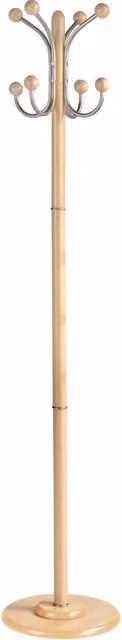 Appendiabiti Herdasa in legno di faggio e metallo, finitura naturale beige, H 170 x L 35 x P 35 cm