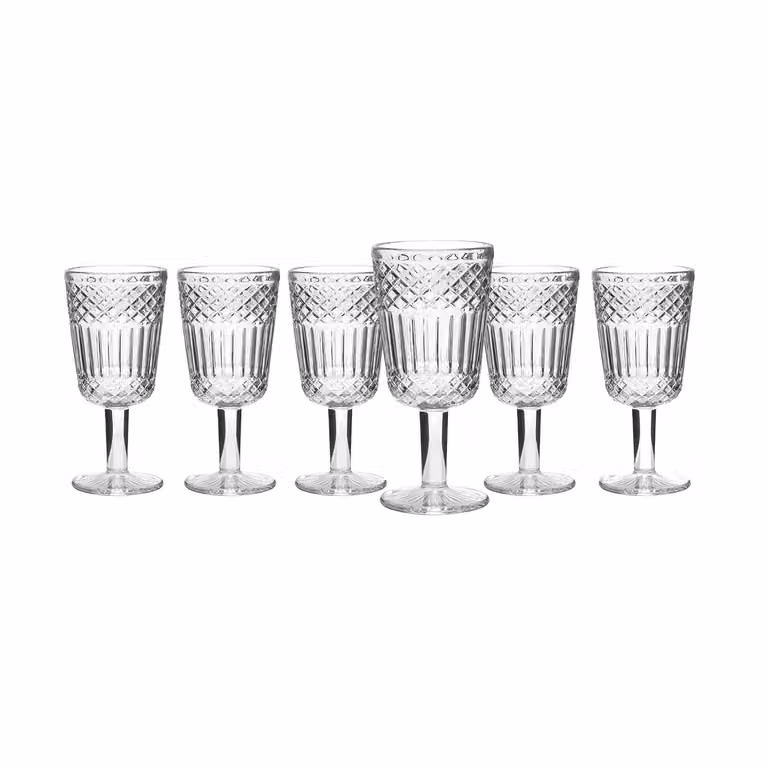 Set di 6 calici da vino Imperial Grey di GUSTO CASA in vetro trasparente, capacità 300 ml