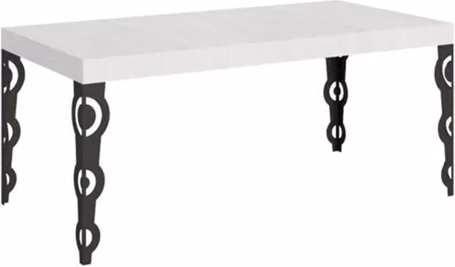 Tavolo allungabile moderno Itamoby Karamay bianco frassino con gambe antracite L: 180-440 cm, P: 90 cm