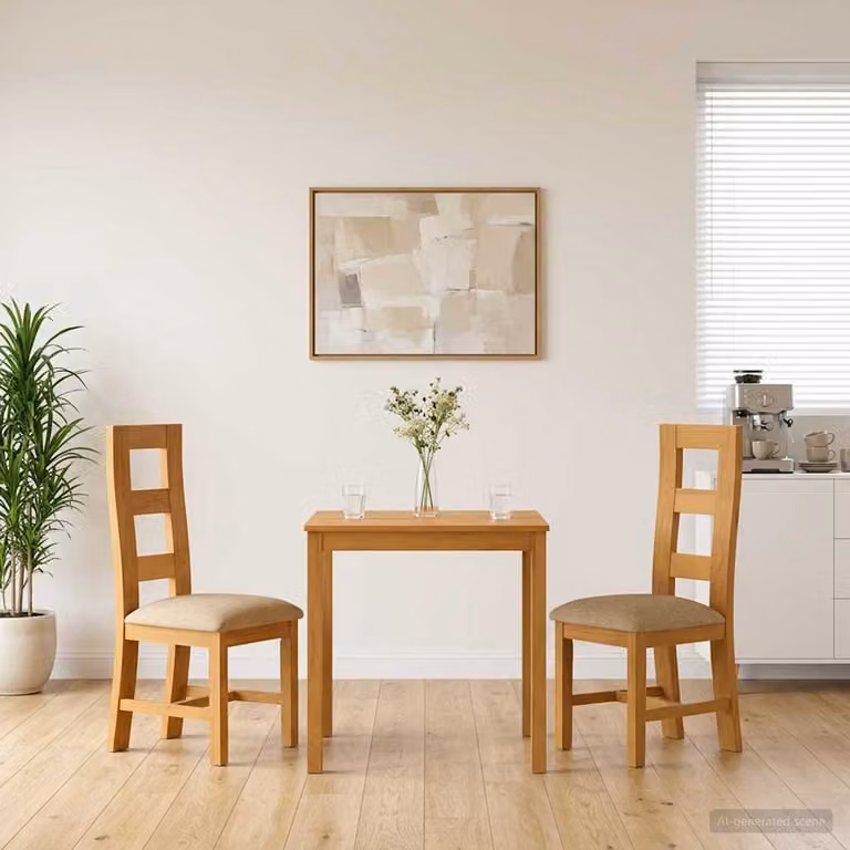 Set da pranzo moderno vidaXL in legno di quercia beige composto da tavolo rettangolare e 3 sedie L/P/H: 110 x 75 x 75 cm