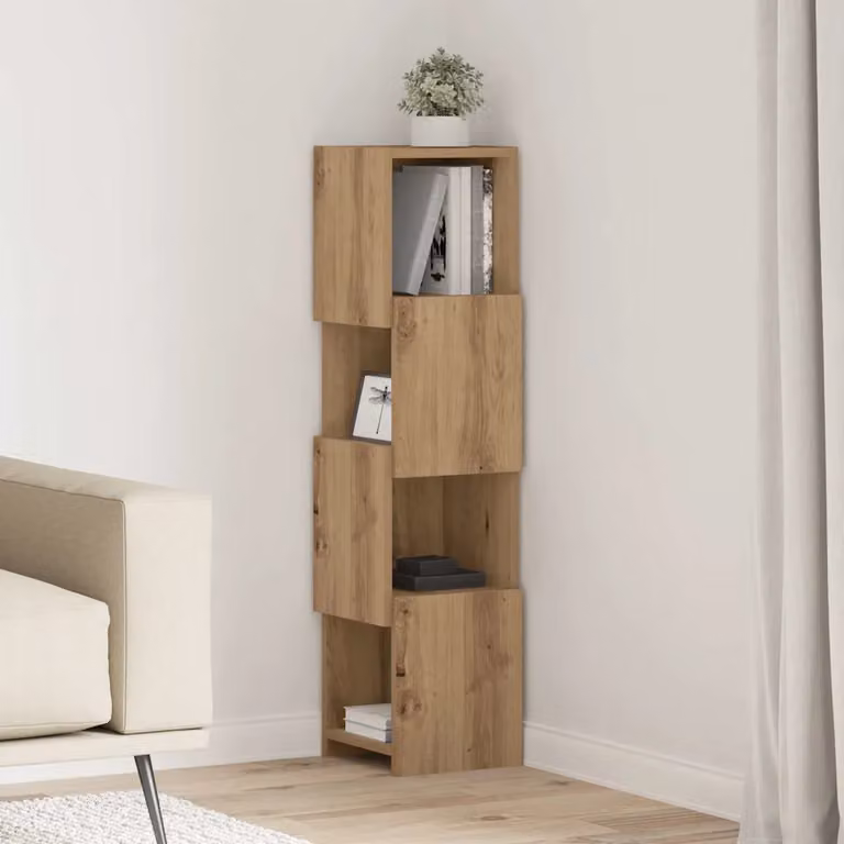 Mobile angolare vidaXL in legno ingegnerizzato marrone per soggiorno L/P/H: 25,5 x 25 x 102 cm