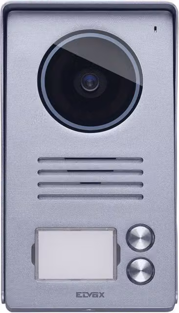 Pulsantiera esterna Vimar Targa per KIT Video 7in bifamiliare con 2 pulsanti in policarbonato grigio, L/P/H: 9.44 x 3.43 x 16.24 cm