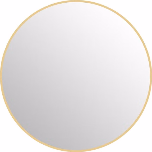 Specchio da bagno rotondo HOMCOM in vetro e acciaio con superficie antiurto, colore Oro, Ø: 70 cm, P: 2,5 cm