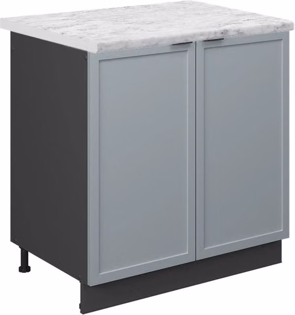 Mobile lavello cucina Fame-Line Vicco Blu-grigio chiaro e Antracite con piano in marmo, L: 80 cm, P: 60 cm, H: 82 cm