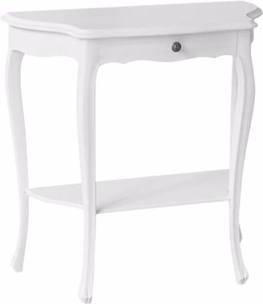 Consolle shabby chic in legno di pino con 1 cassetto bianco opaco Mobili 2G L/P/H: 75 x 35 x 75 cm
