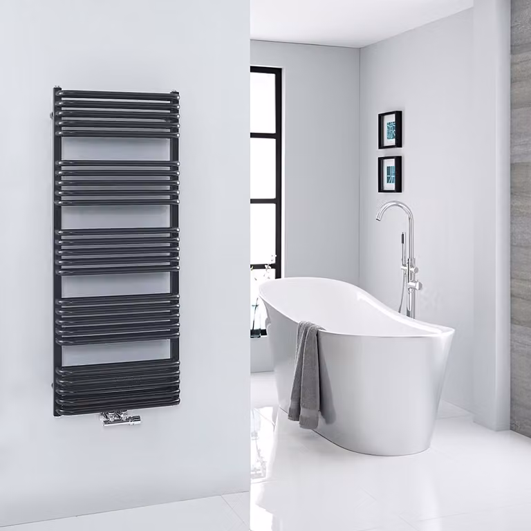 Scaldasalviette Arch HudsonReed Nero ad Attacco Centrale, H: 126,9 cm, L: 50,0 cm