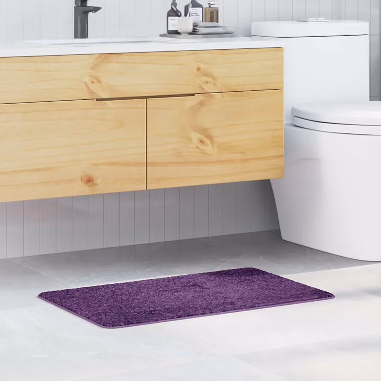 Tappetino da bagno antiscivolo e lavabile vidaXL Viola L 50 cm x P 80 cm
