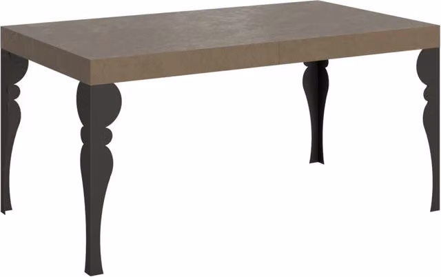 Tavolo da pranzo allungabile Itamoby moderno in MDF e metallo, colore beige e antracite, L: 160-264 cm, P: 90 cm