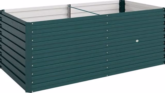 Fioriera rialzata rettangolare Outsunny in acciaio galvanizzato verde per orto e giardino, L: 160 cm, P: 80 cm, H: 60 cm