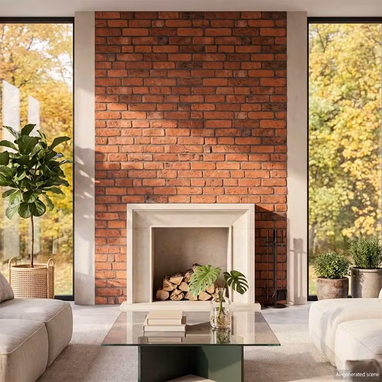 Set di 10 pannelli da parete vidaXL in schiuma EPS color terracotta, L: 100 cm x H: 50 cm