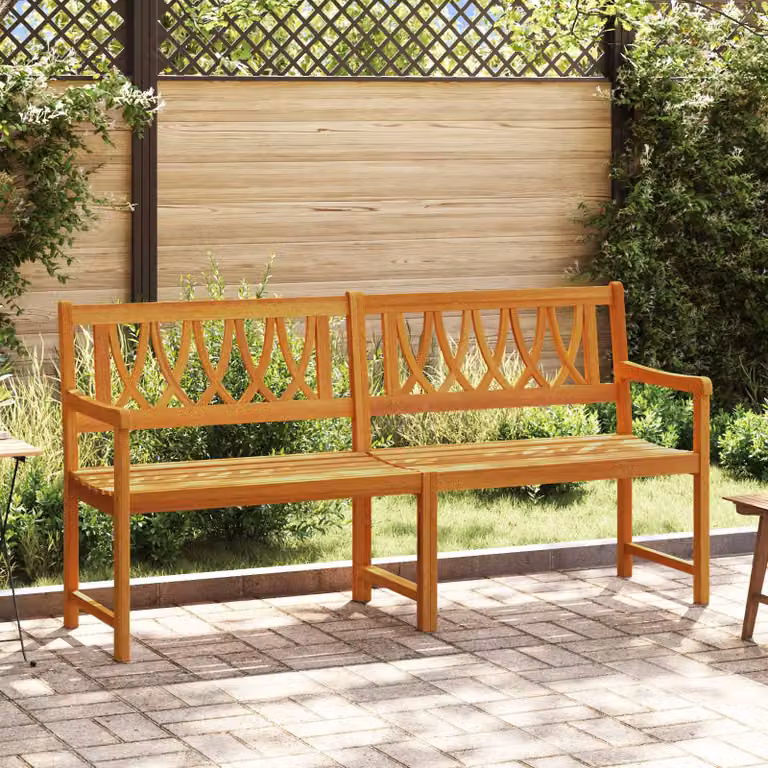 Panchina da esterno vidaXL a 2 posti in legno di acacia marrone con braccioli L: 180 cm, P: 56 cm, H: 90 cm