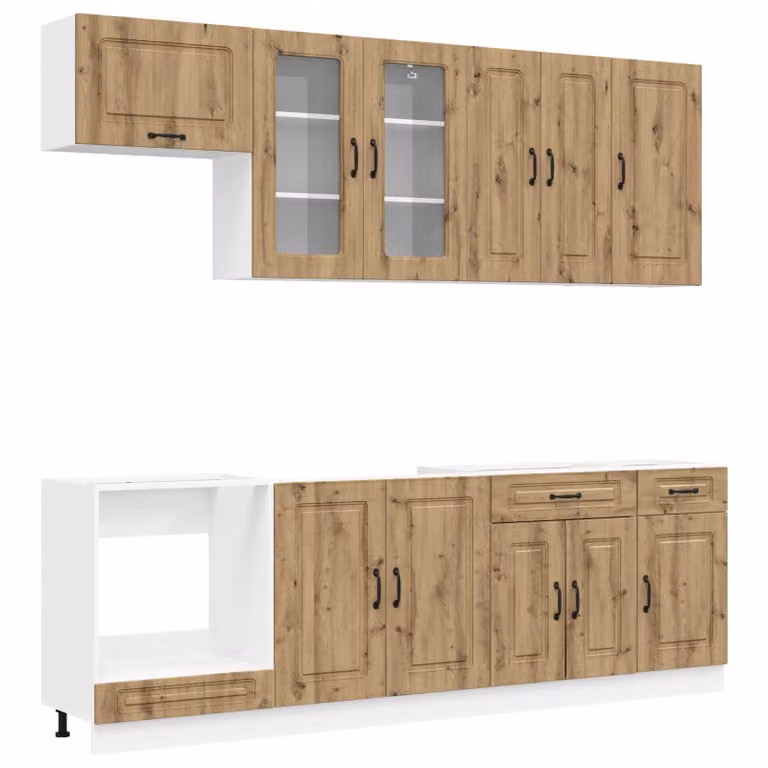 Unità cucina moderna vidaXL KALMAR in legno rovere marrone, 8 pezzi