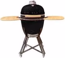 Barbecue Kamado C Line Outdoor in Ceramica Nero con Termometro e Ruote