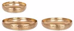 Set di 3 vassoi rotondi in alluminio Bizzotto Varanasi colore oro