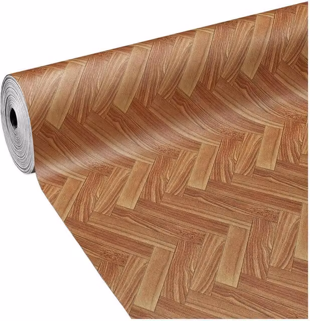 Pavimento in PVC a rotolo EMMEVI effetto legno spina di pesce colore marrone L: 1 m, Lunghezza: 30 m