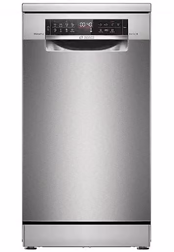 Lavastoviglie Bosch Serie 6 Libera Installazione in Acciaio Spazzolato Silver, Classe Energetica B, con Tecnologia Zeolite e Home Connect, L/P/H: 45 x 60 x 84,5 cm