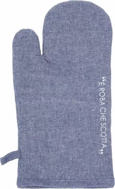 Guanto da forno Kasanova Quotes in cotone blu lavabile
