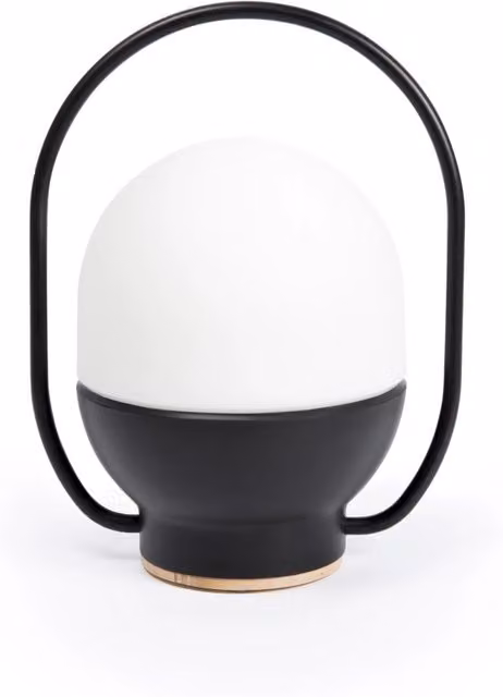 Lampada da tavolo portatile Take Away Faro Barcelona, design moderno con tecnologia touch e dimmerabile, colore bianco e legno